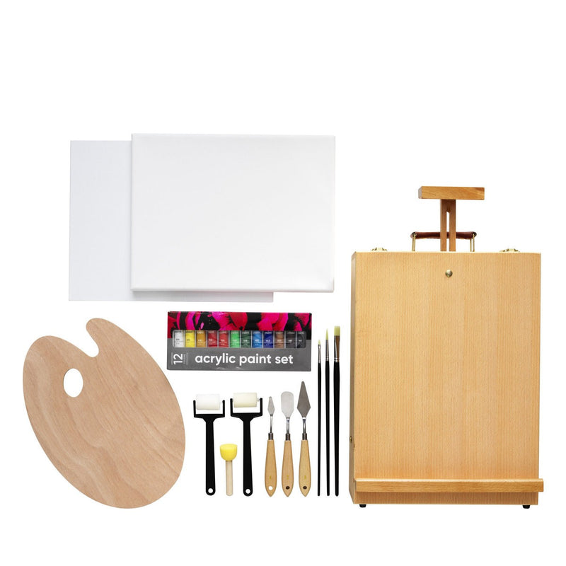 Panduro set acrylverf - complete startset met koffer en ezel