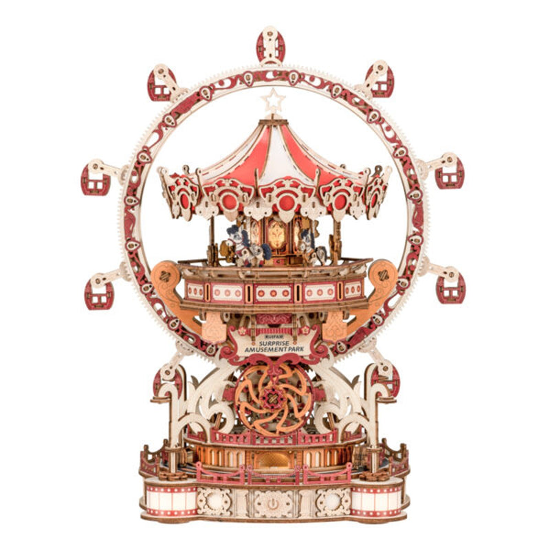 Inspirebox houten 3D puzzel - muziekdoos surprise amusement park