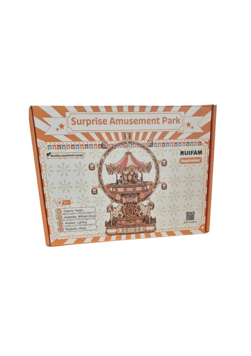 Inspirebox houten 3D puzzel - muziekdoos surprise amusement park