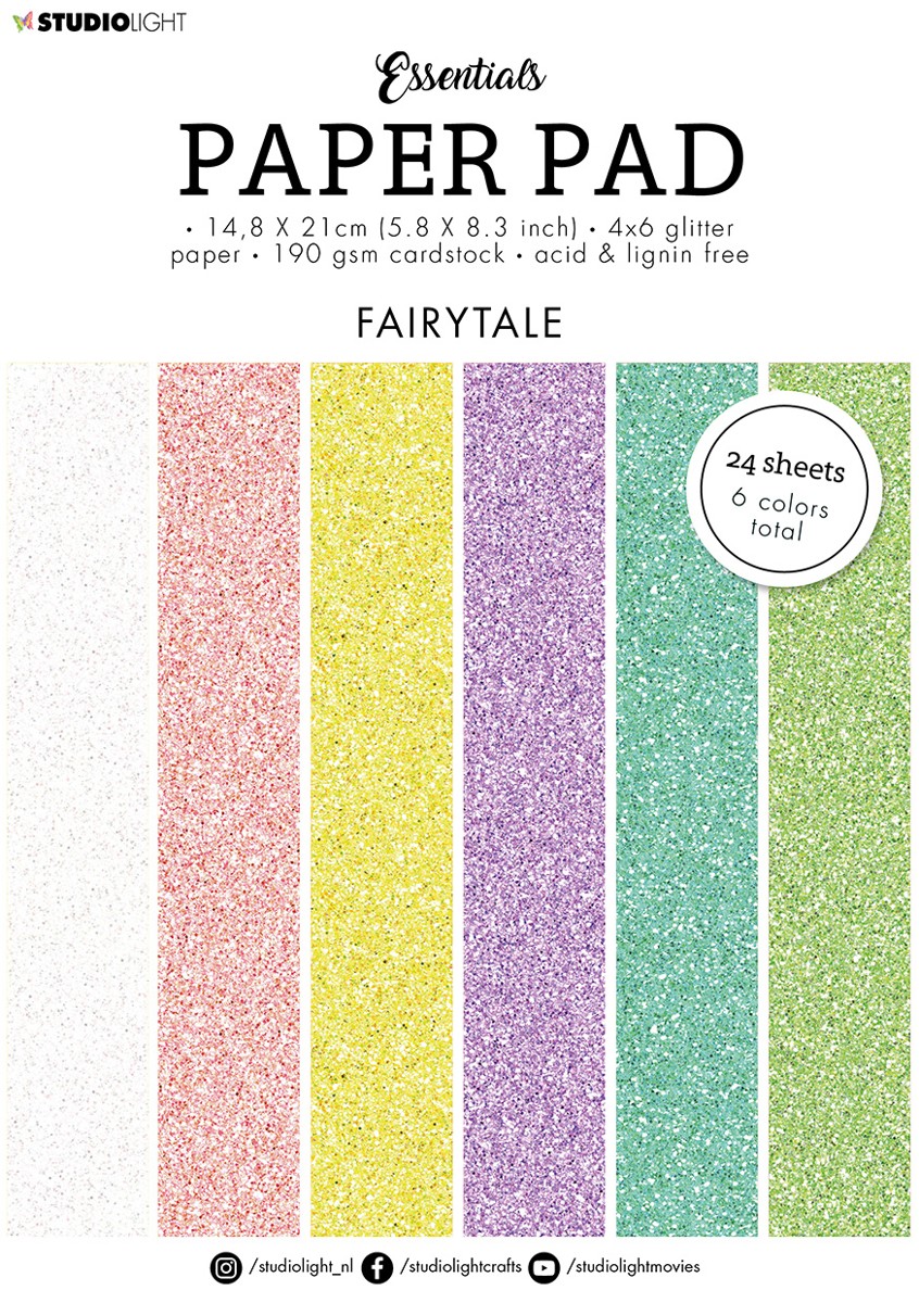 SL gekleurd papier - A5 - glitters - fairytale