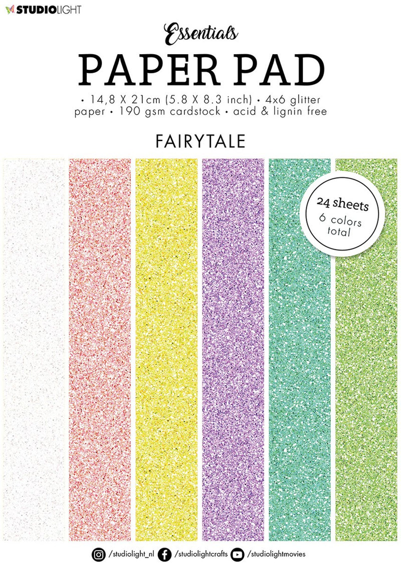 SL gekleurd papier - A5 - glitters - fairytale