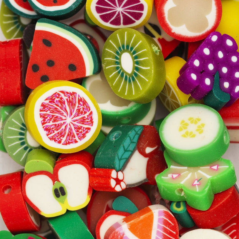 Polymeerklei kralen - 100 stuks - fruitmix