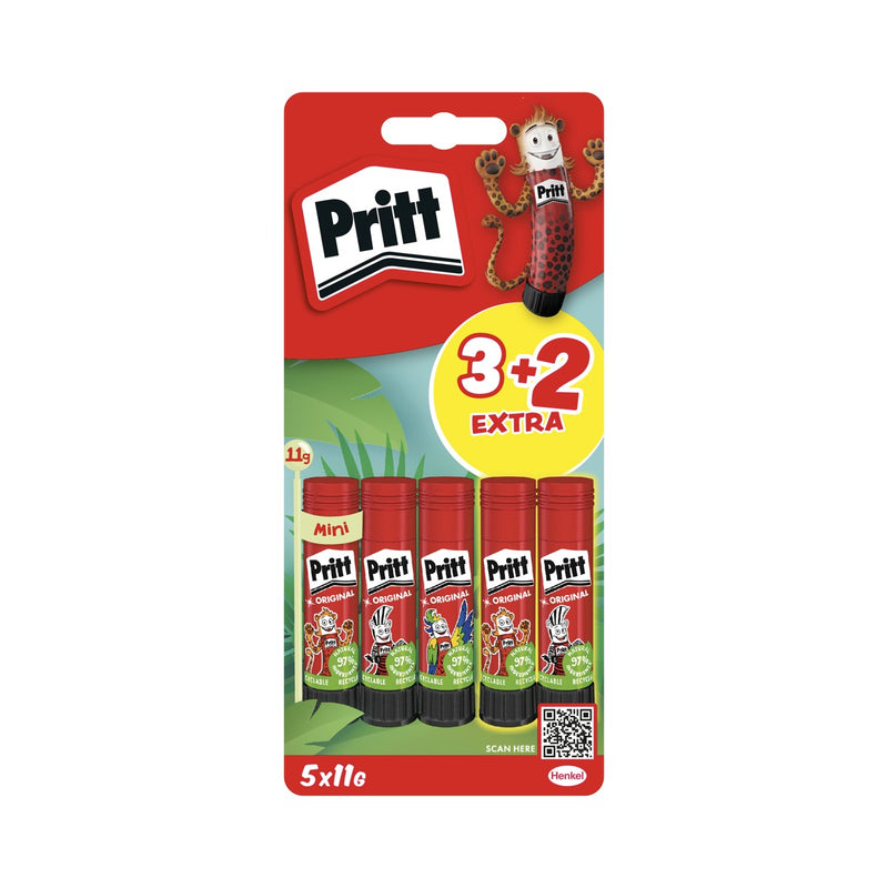Pritt lijmstiften - 3 + 2 gratis - 11 gram