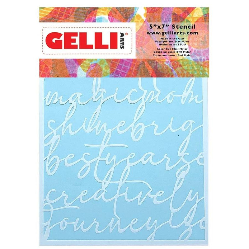 Gelli Arts - script stencil - 12,7 x 17,8 cm