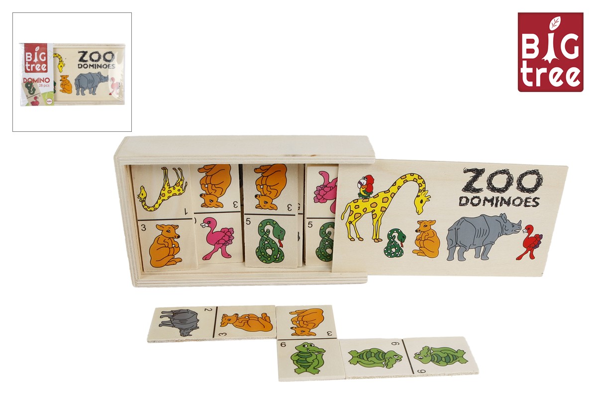Domino spel - 28 stenen - dierentuin