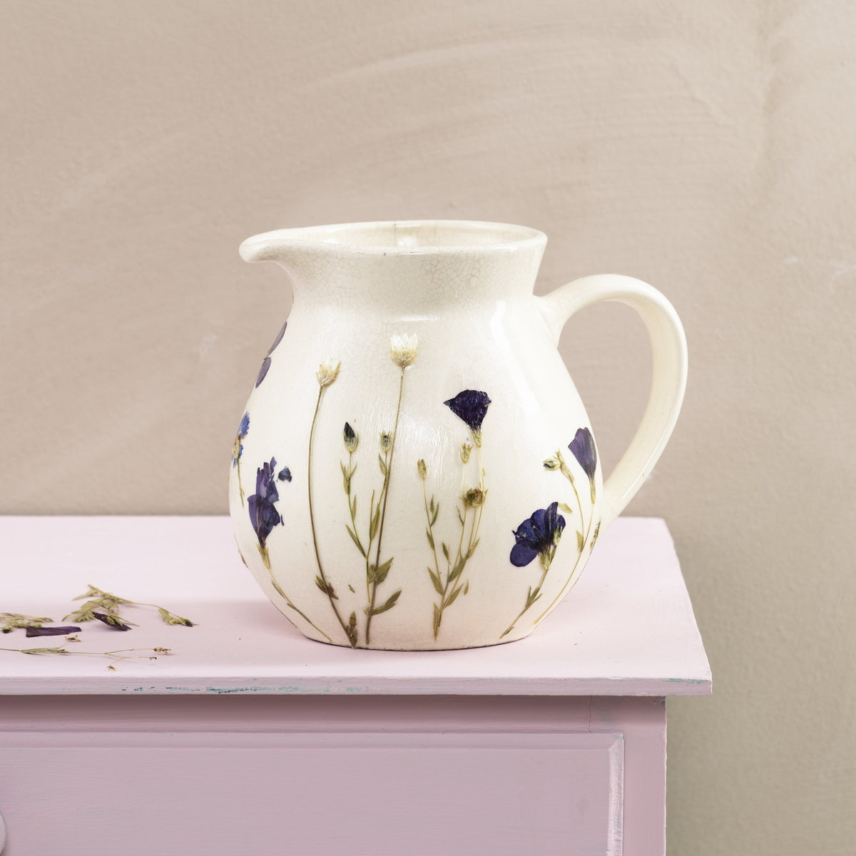 decoupage met gedroogde bloemen