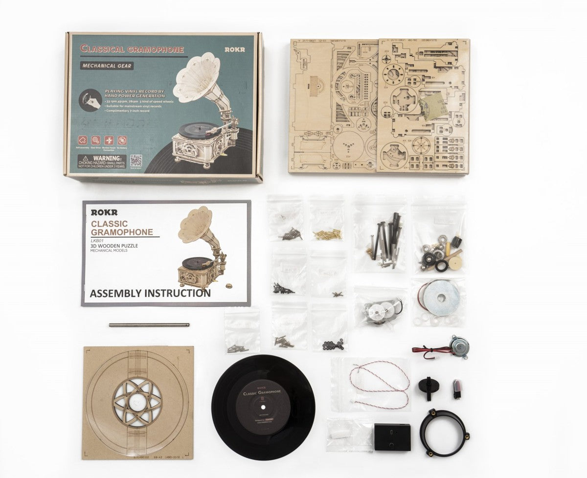 Robotime houten 3D puzzel - Classical Gramophone