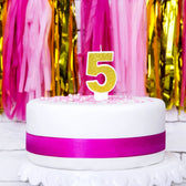 PartyDeco cijferkaars - glitter goud - 5