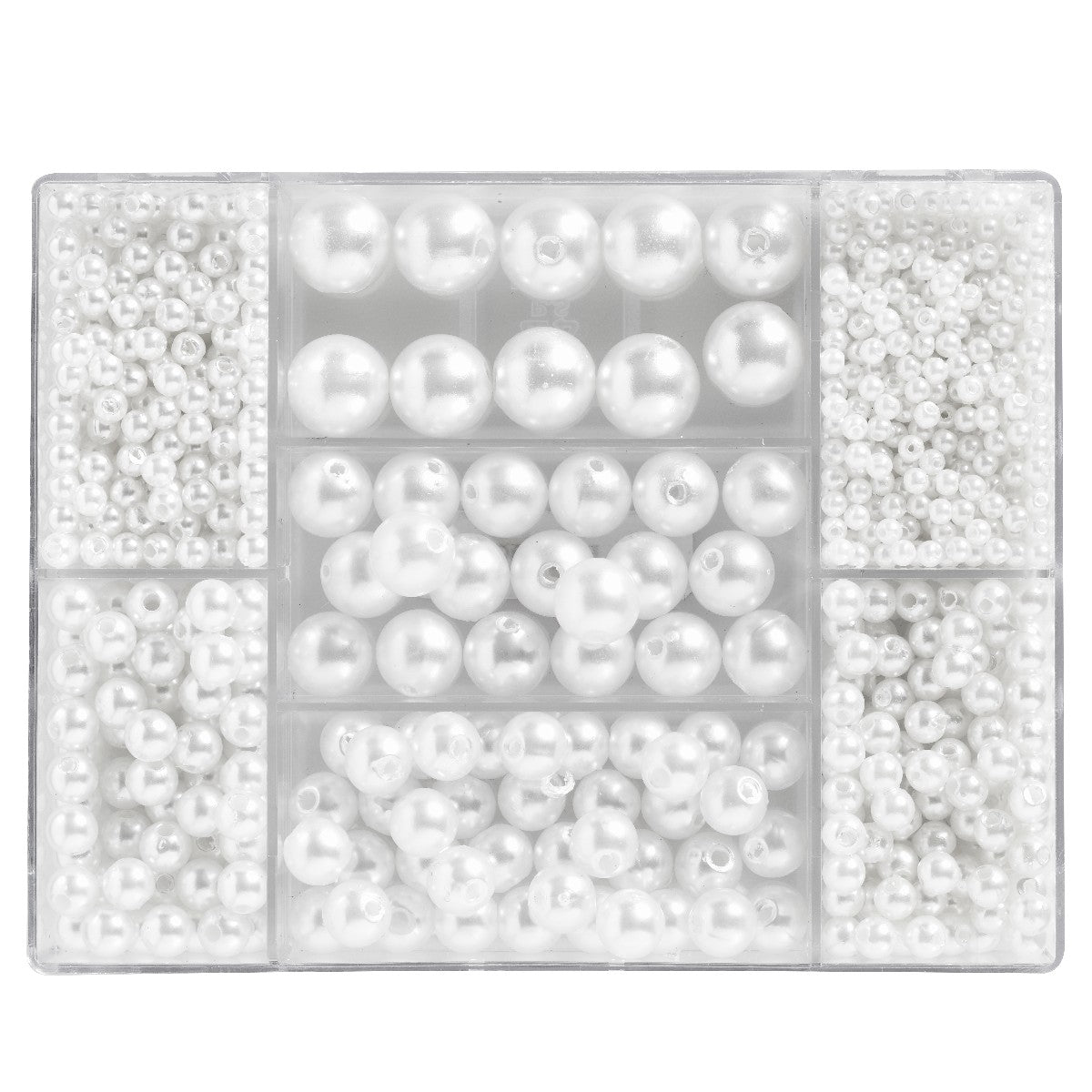 Kralenmix - acryl - witte parels