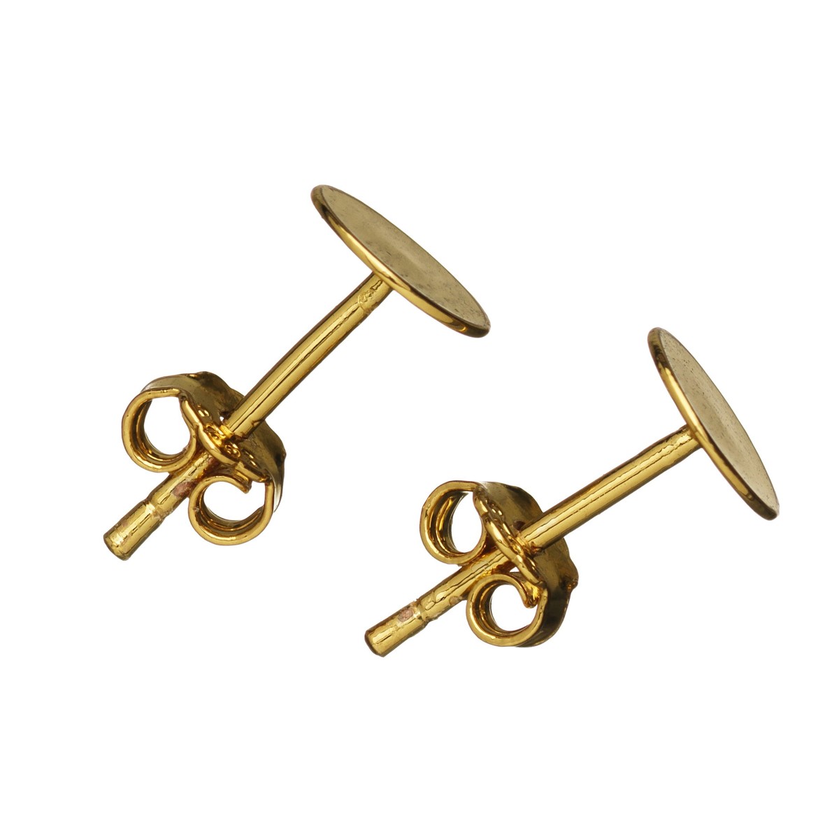 Oorsteker plat - verguld - 2 stuks