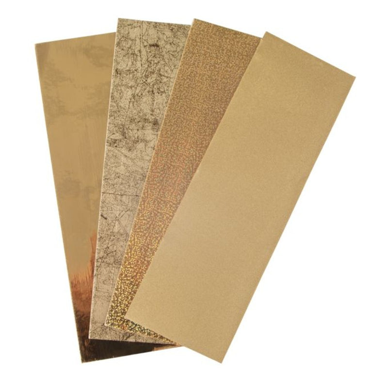 Kaarsenwasfolie goud - 20 x 6,5 cm - 4 stuks