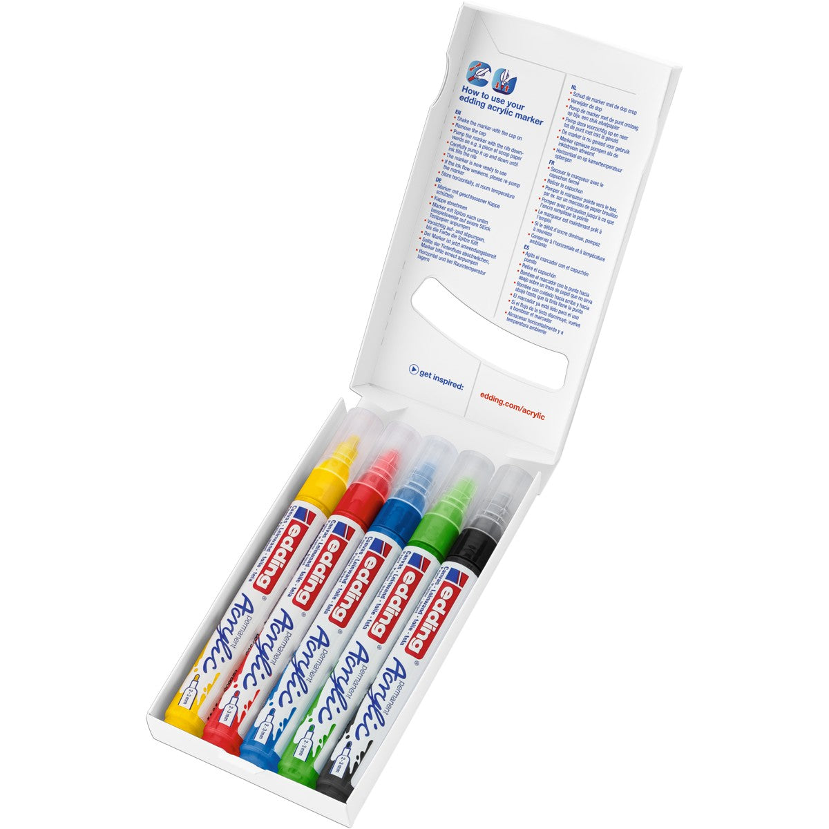 edding 5100 acrylic marker - 5 stuks - basis