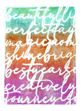 Gelli Arts - script stencil - 12,7 x 17,8 cm