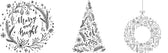 Securit window stencils - 3 x A2 - Christmas