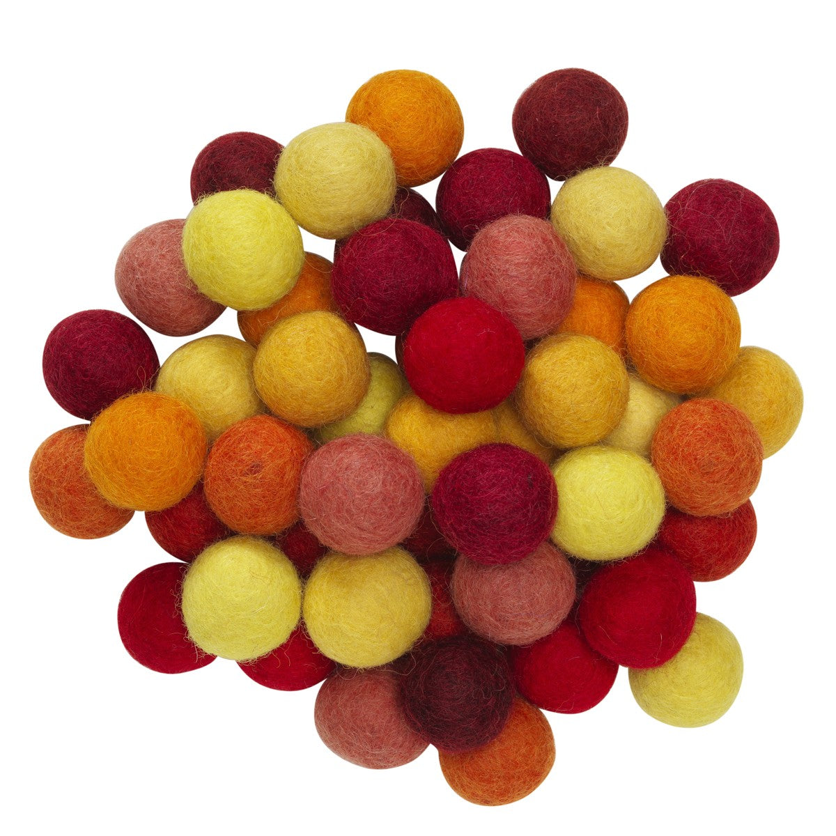 Wolvilt bolletjes - Ø20 mm - 50 stuks - warme mix
