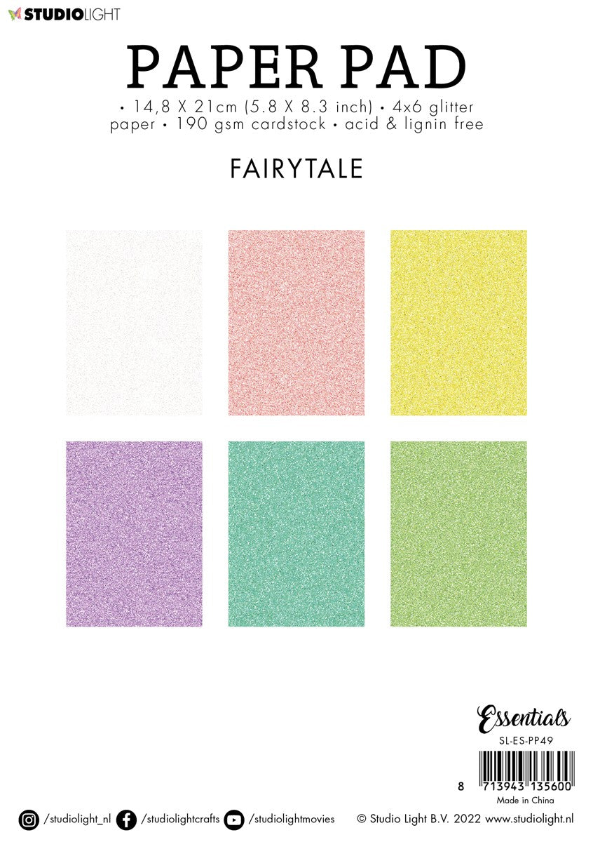 SL gekleurd papier - A5 - glitters - fairytale