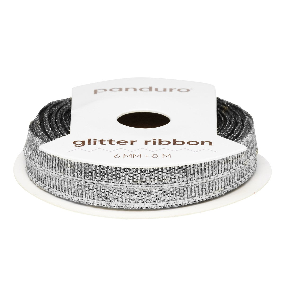 Lint - 6 mm - glitter zilver