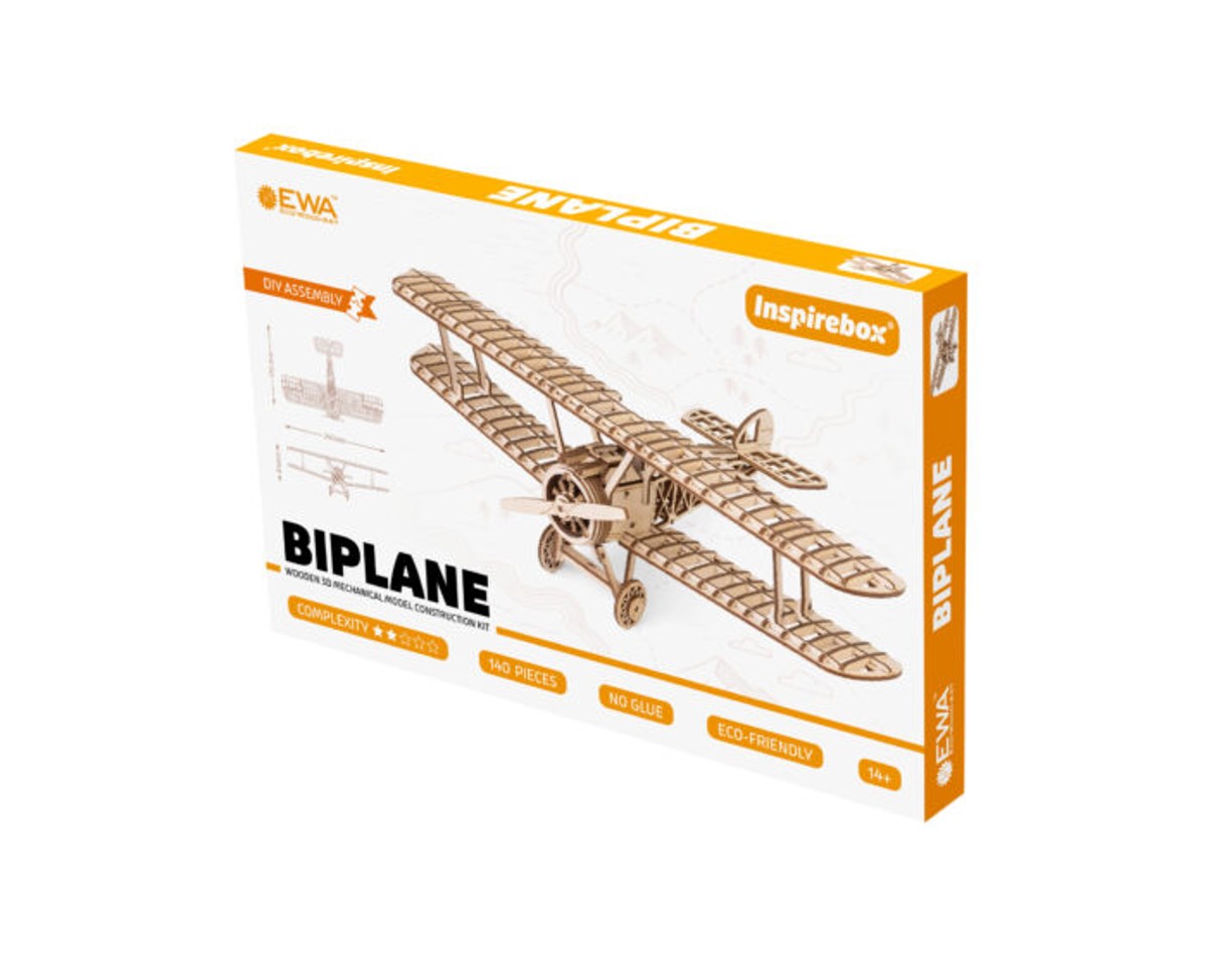 Inspirebox houten 3D puzzel - biplane