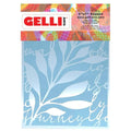 Gelli Arts - leaves & script stencil - 12,7 x 17,8 cm