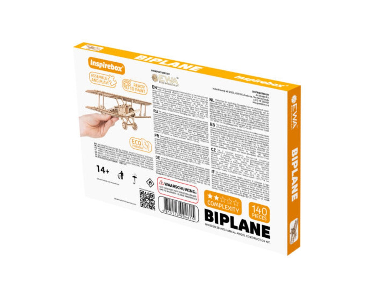 Inspirebox houten 3D puzzel - biplane