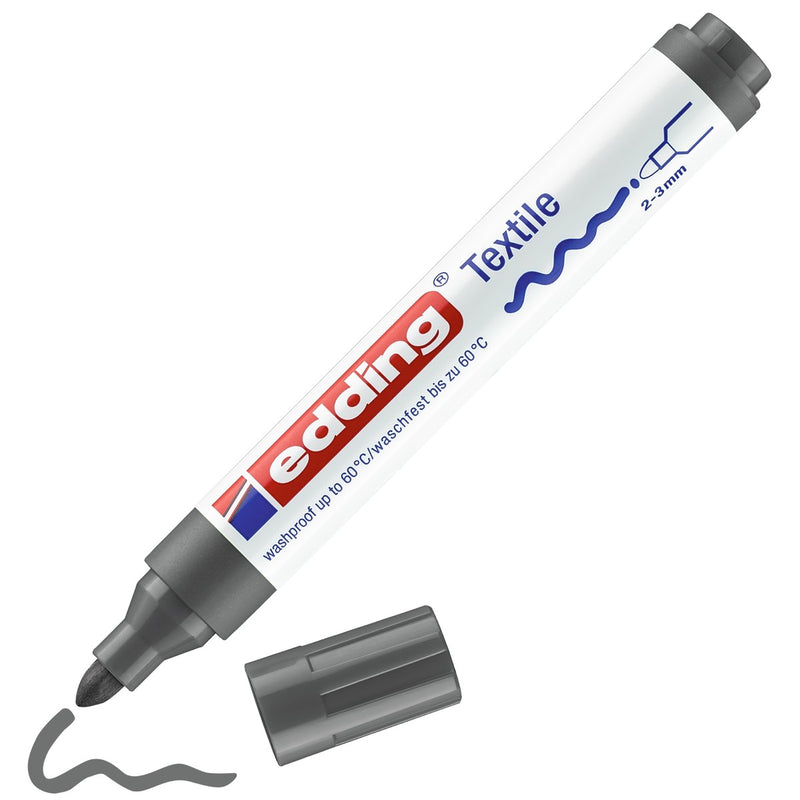 edding 4500 textile pen - 2 tot 3 mm - grijs