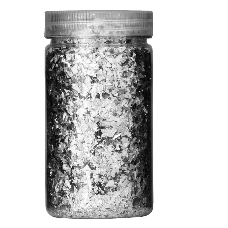 Glittervlokken - gerecycled  - 25 gram - zilver