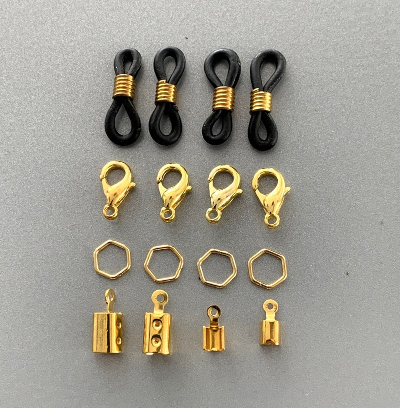 Brillenkoord accessoireset - goudkleurig