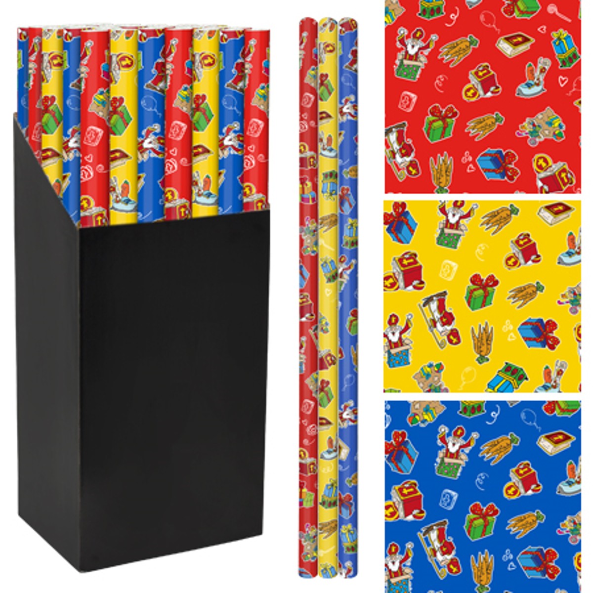 Sinterklaas cadeaupapier - 200x70 cm - assorti