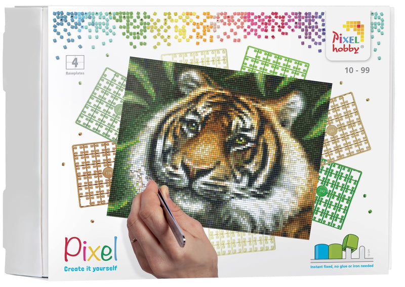 Pixelhobby set - 4 platen - tijger