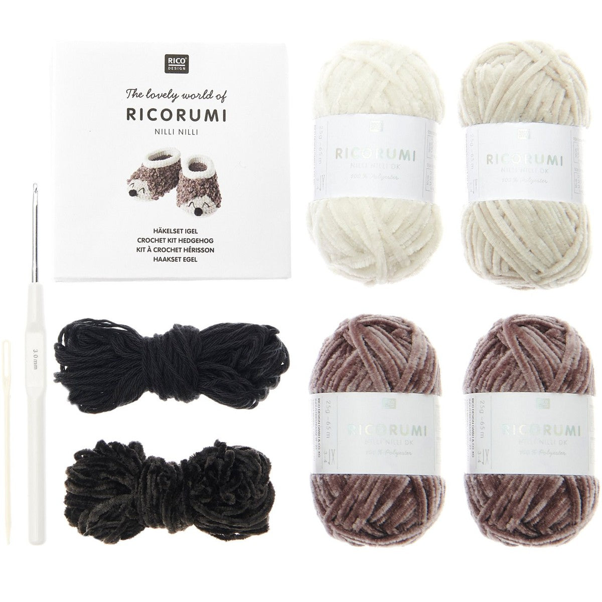 Ricorumi haakpakket - Baby Booties - egeltjes