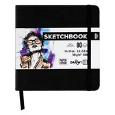 Darwi Sketch schetsboek - 14 x 14 cm - zwart