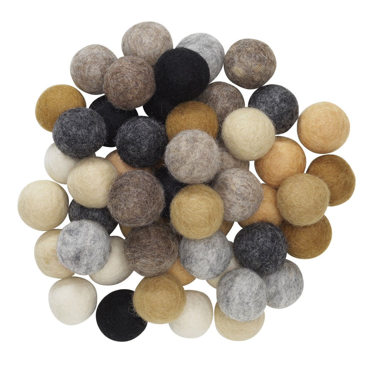 Wolvilt bolletjes - Ø20 mm - 50 stuks - natuur mix