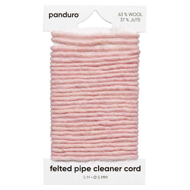 vilten chenille draad 5 meter - Ø5 mm roze