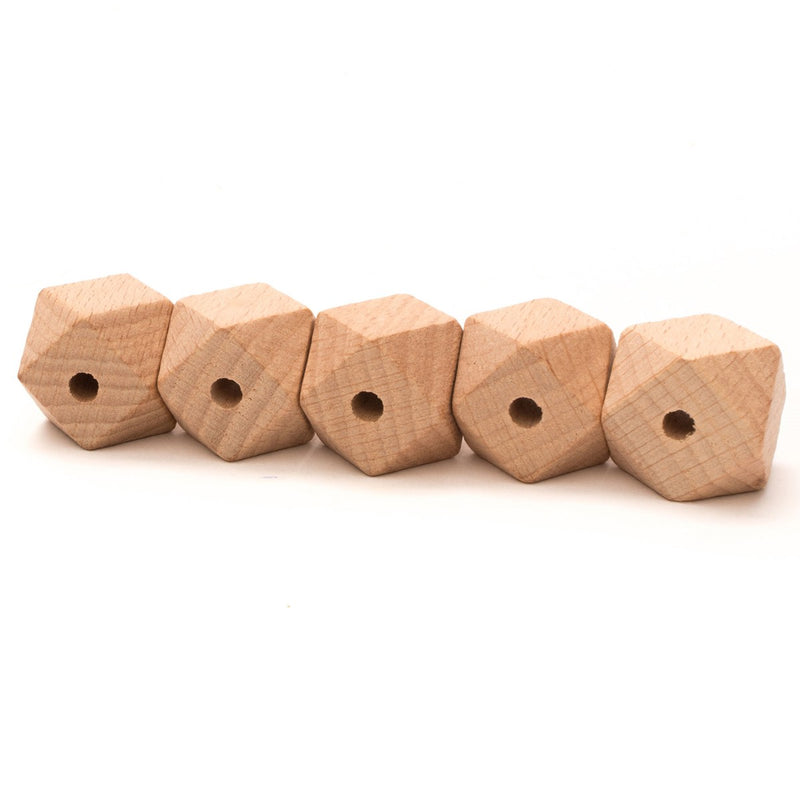 Houten kralen - hexagon - 5 stuks/20 mm