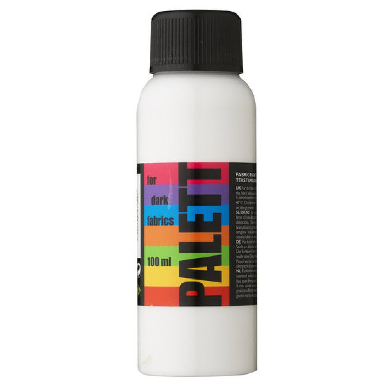 Palett textielverf - donkere stoffen - 100 ml - wit