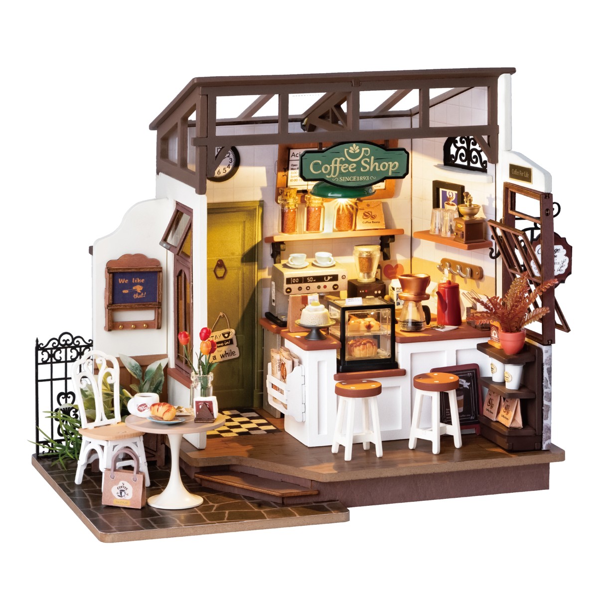 Robotime miniatuur DIY kit - NO.17 Café