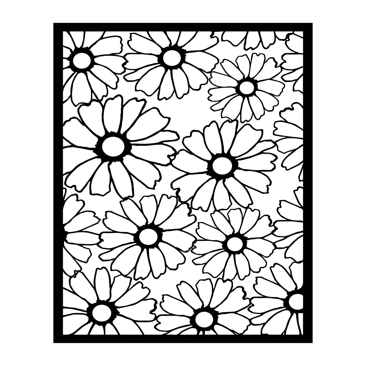 Gelli Arts - flower stencil - 20,3 x 25,4 cm