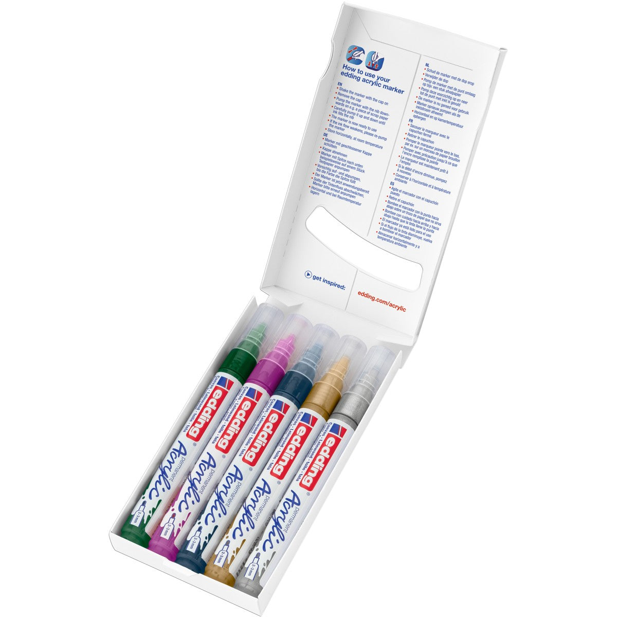 edding 5100 acrylic marker - 5 stuks - feestelijk