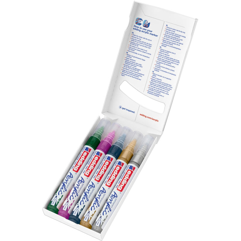 edding 5100 acrylic marker - 5 stuks - feestelijk