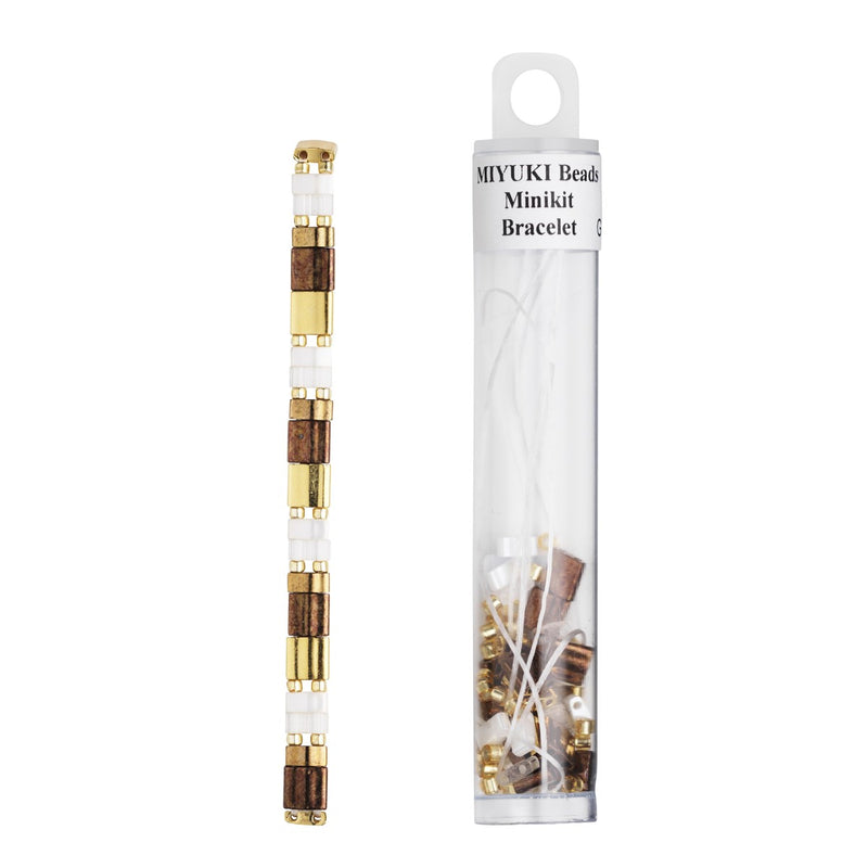 MIYUKI kralen Minikit - bruin & goud