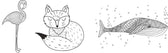 Securit window stencils - 3 x A3 - Animals