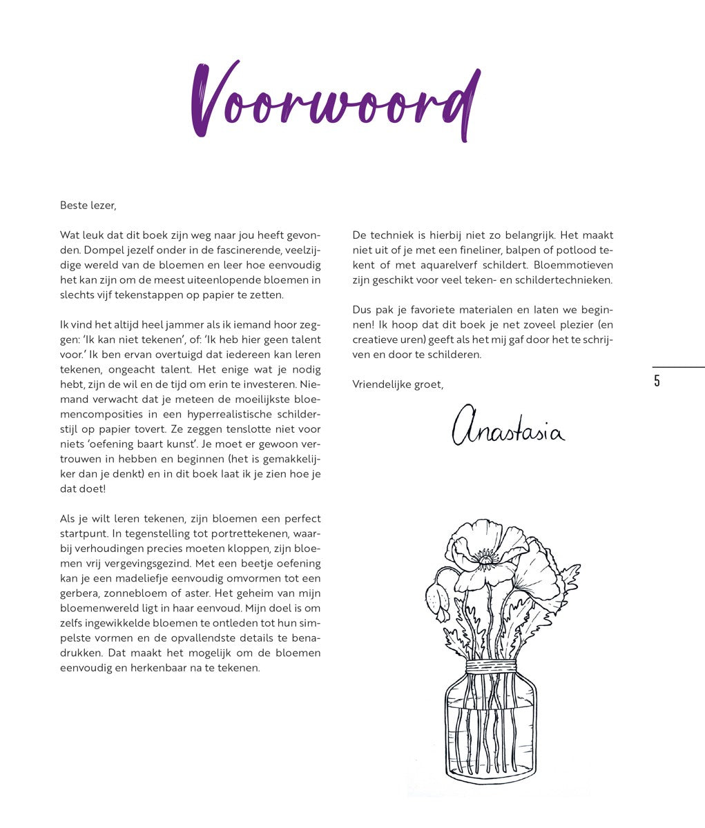 Boek - Stap voor stap bloemen leren tekenen