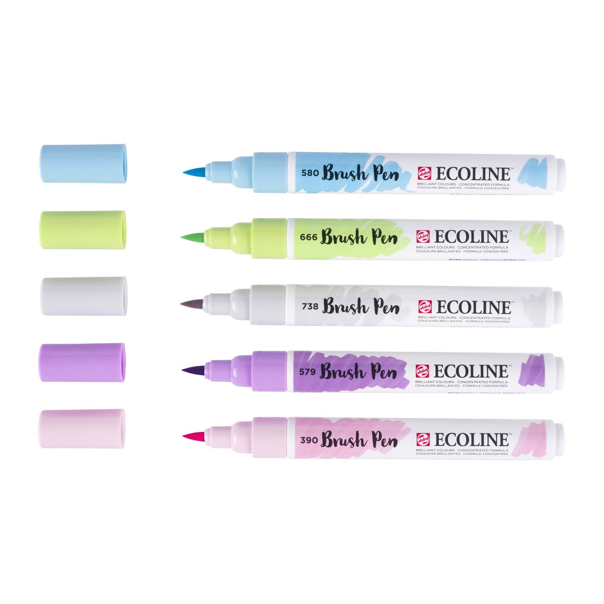 Ecoline Brush Pen set - 5 stuks - pastel