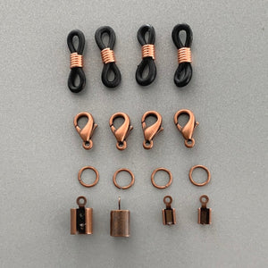 Brillenkoord accessoireset - koperkleurig