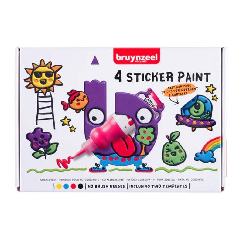 Bruynzeel stickerverfset - 4 kleuren + 2 templates
