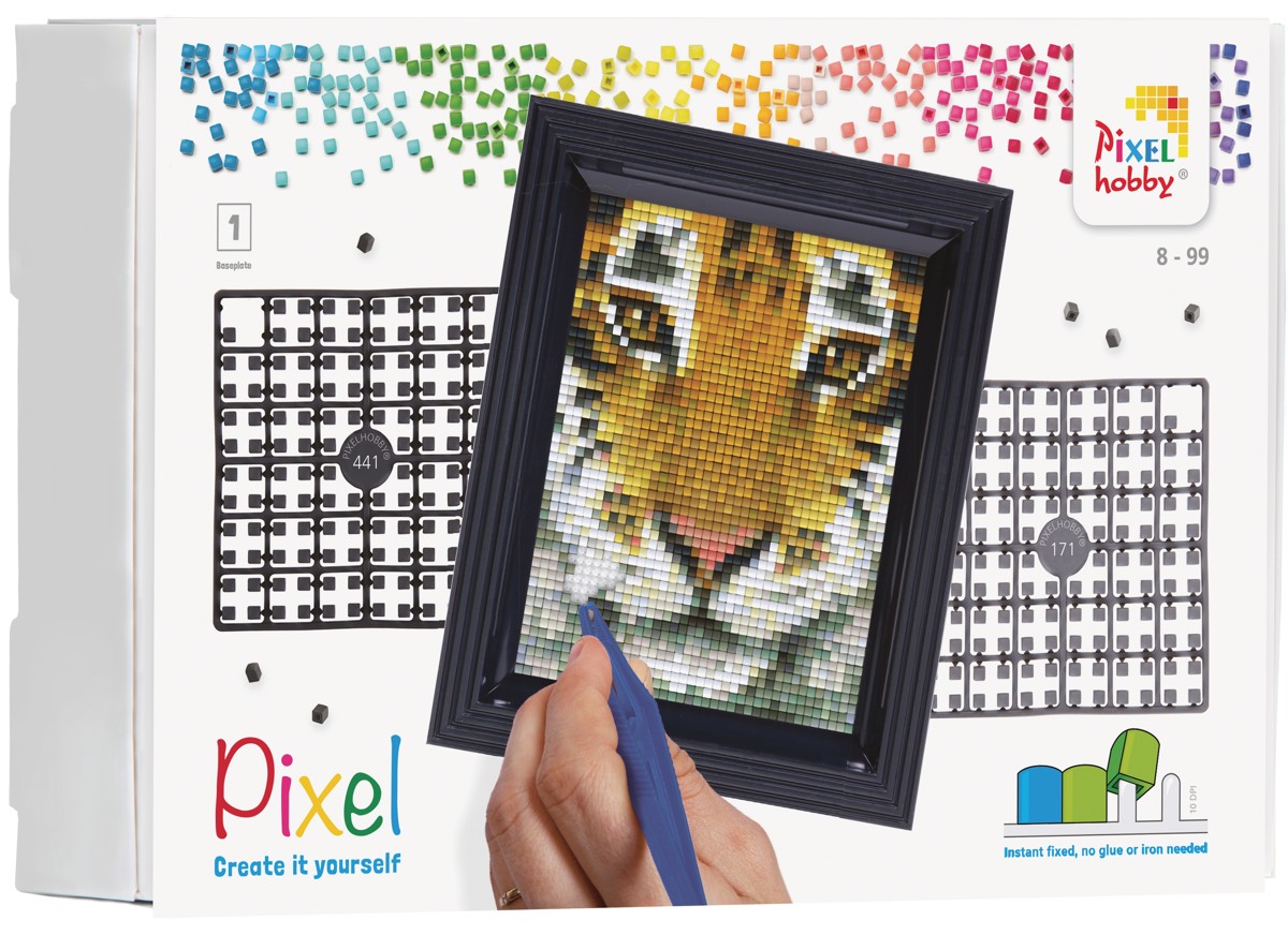 Pixelhobby set met lijst - tijger