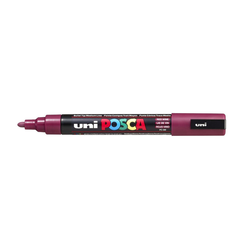 POSCA acrylmarker - medium PC-5M - 1,8-2,5 mm - wijnrood
