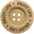 houten knoop enjoy life 40mm 2 st