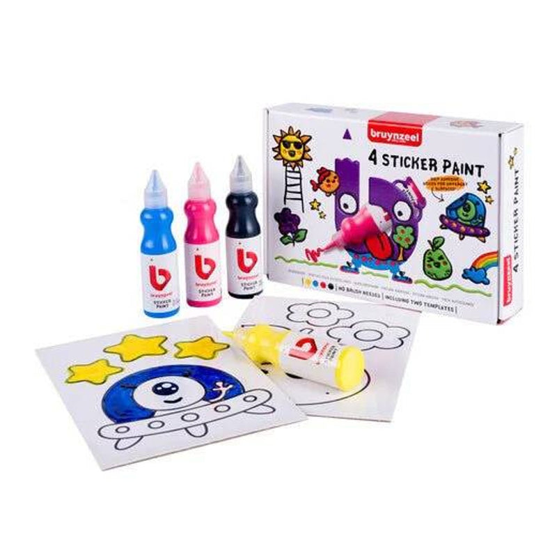 Bruynzeel stickerverfset - 4 kleuren + 2 templates