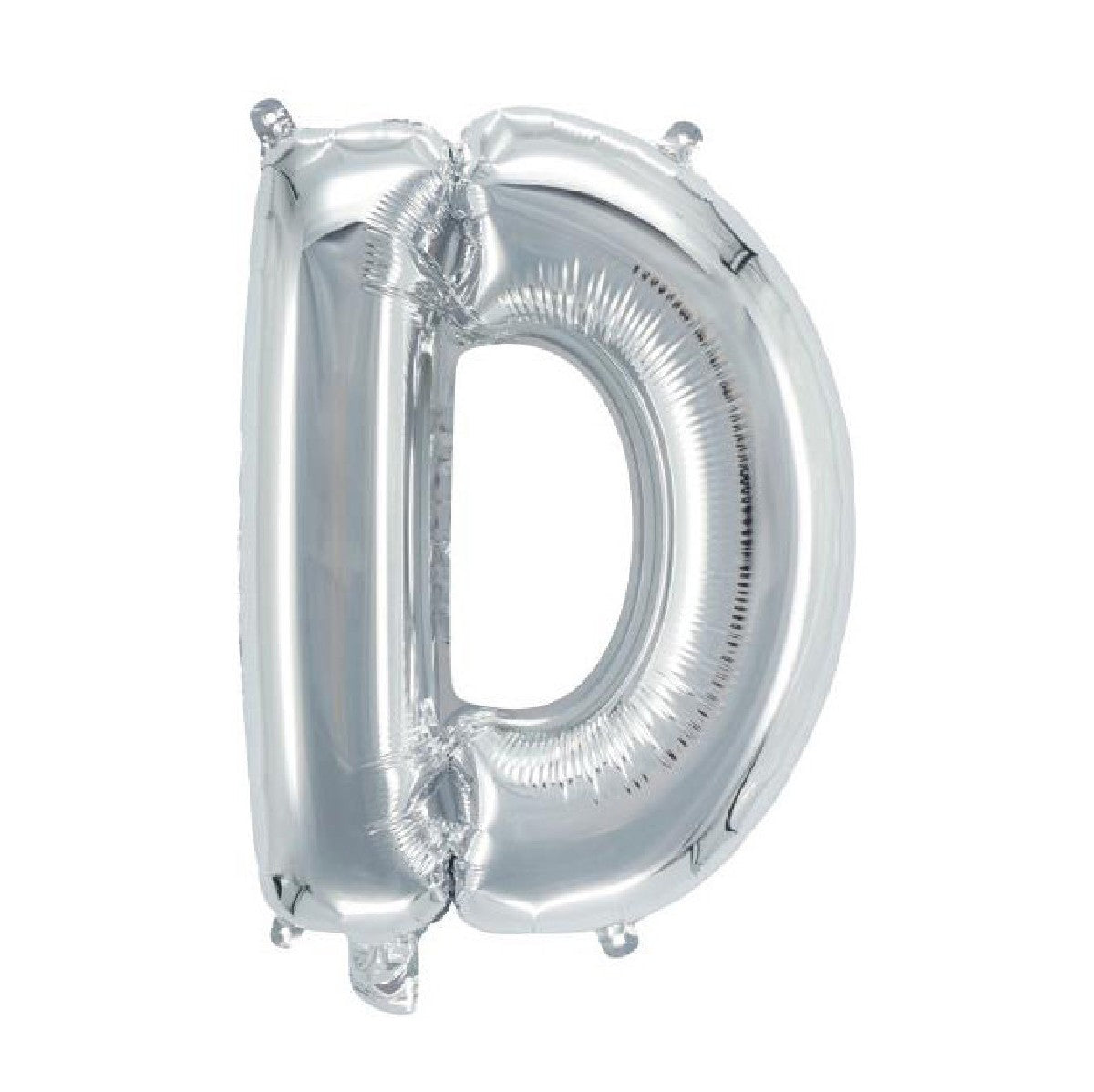 Letterballon zilverkleurig - 32 cm - D